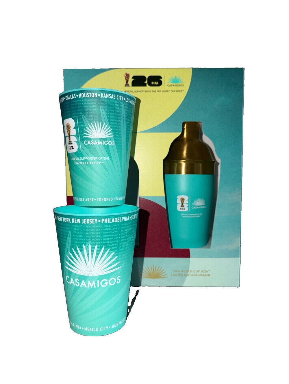Limited Edition Casamigos FIFA World Cup 2026 Cocktail Shaker Cups Box Gift Set